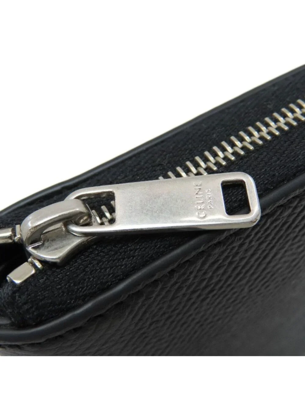 Celine Zip Bifold Wallet Grained Calfskin